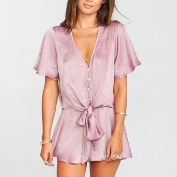 Show Me Your Mumu Tortuga Tie Top Mauve Sheen - Picture 1 of 7